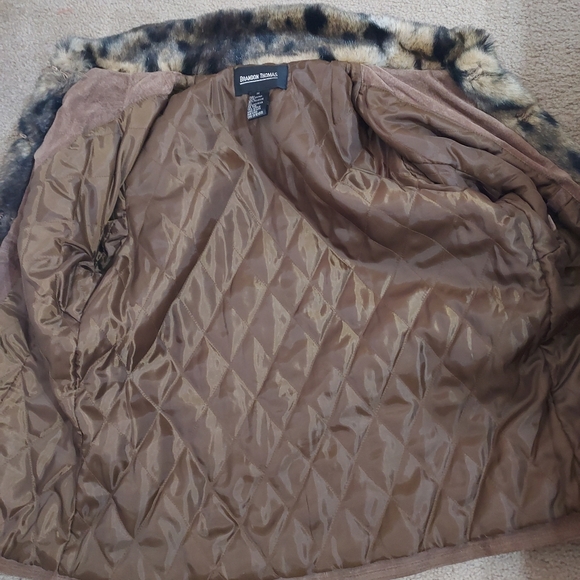 Brandon ThomasLeather Jacket With Animal Faux Fur Sz-M - Picture 3 of 8